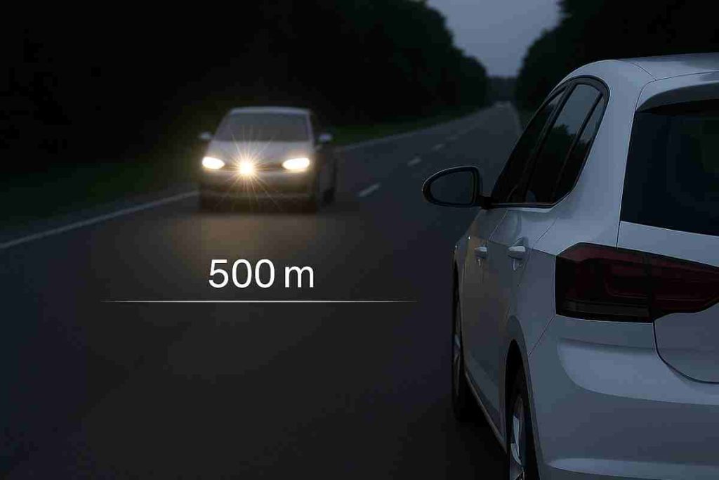 distance de flash d'une voiture radar en mouvement